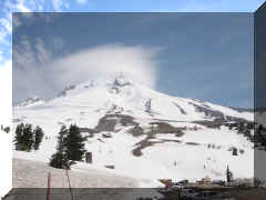 Looking back at the Summit from the parking lot. Mt. Hood is 11,239 feet high. The highest point in OR. 