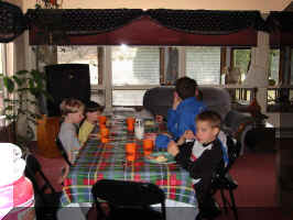 Peace and Tranquility at the kids table. Yeah, Right.